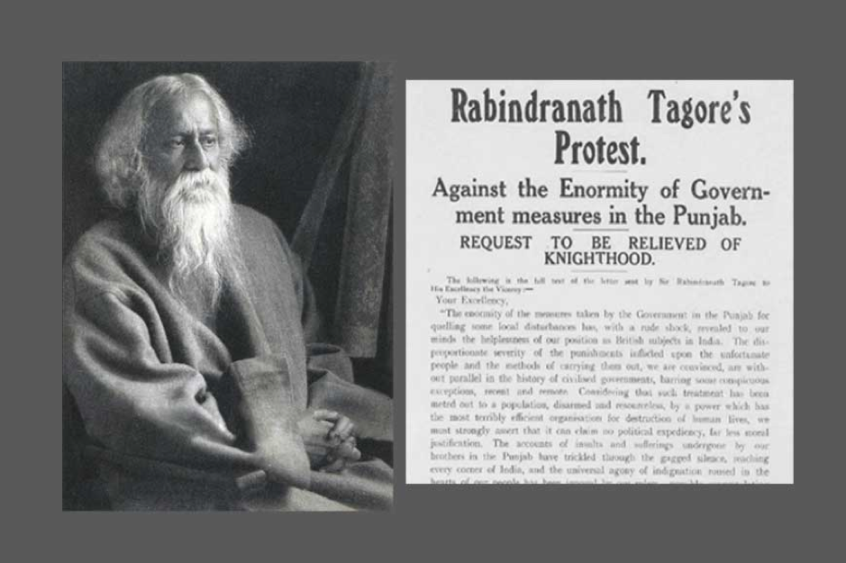 জালিয়ানওয়ালাবাগে দেশবাসীর ওপর ঔপনিবেশিক ব্রিটিশ সেনাদের হত্যাযজ্ঞের প্রতিবাদে ত্যাগ করেছিলেন বৃটিশ ‘নাইটহুড’ খেতাব