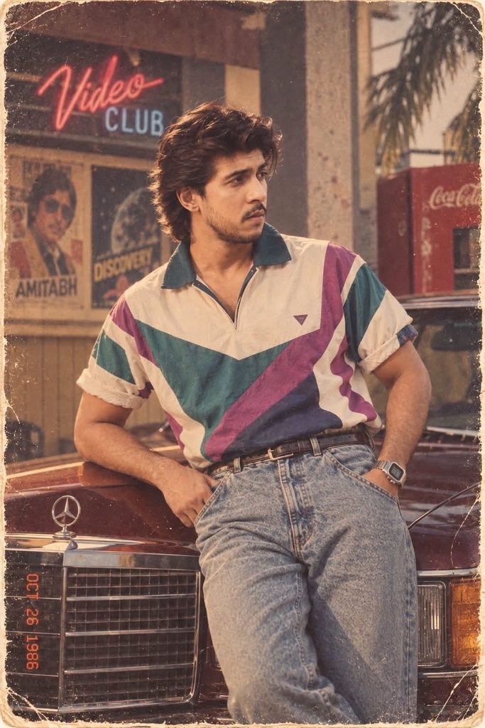 এআইয়ের ছোঁয়ায় আশির দশকের লুকে তারকারা