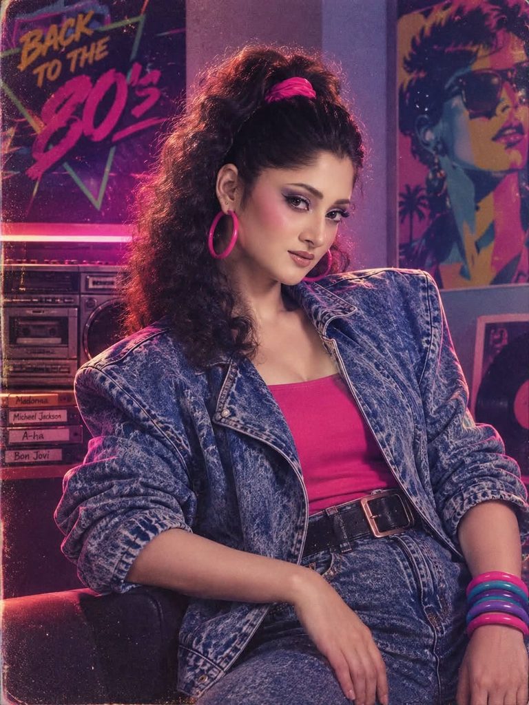 এআইয়ের ছোঁয়ায় আশির দশকের লুকে তারকারা